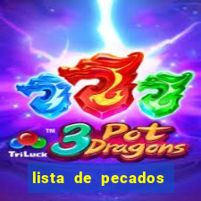lista de pecados mortais e veniais